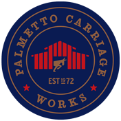 Palmetto Carriage Works Charleston South Carolina horse and mule rides and tours blue logo