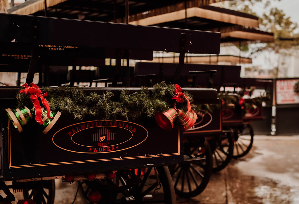 a close up of a horse drawn carriage in front of a building