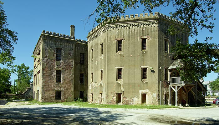 Exterior of the historic Old City Jail in Charleston, South Carolina as seen on a tour of Charleston by Palmetto Carriage Works, offering the best tours of Charleston South Carolina.
